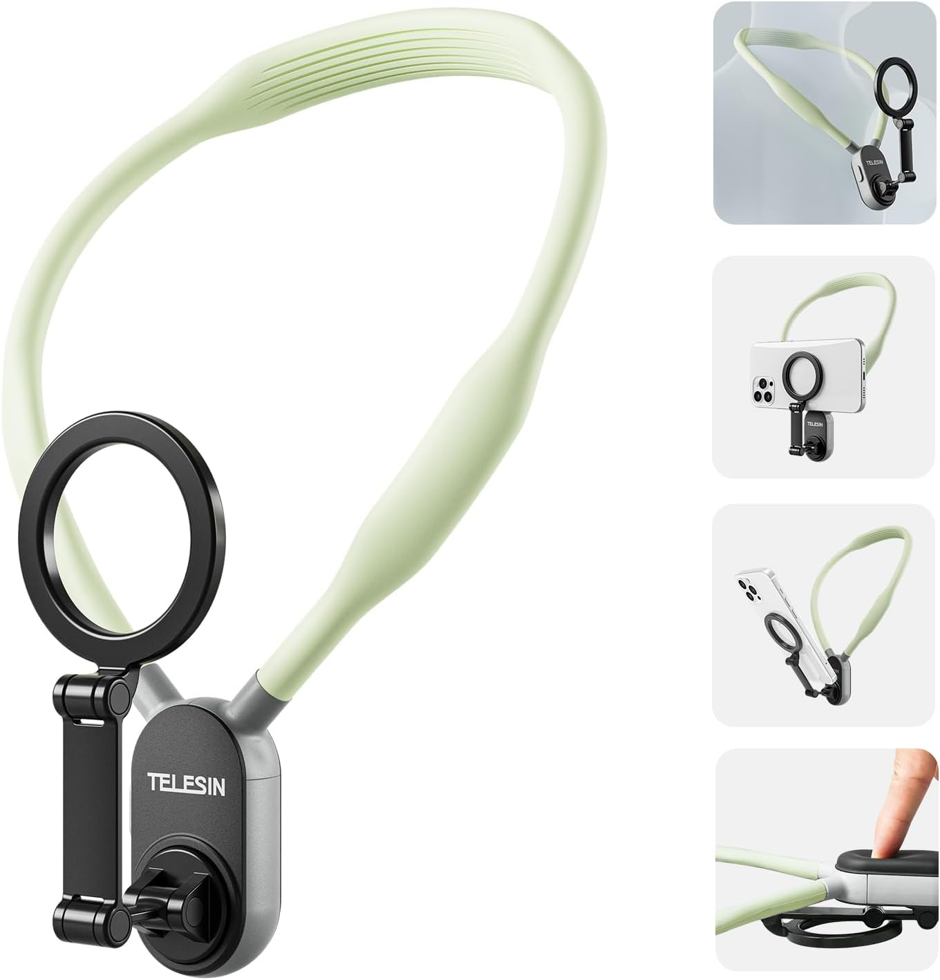 Magnetic Neck Mount for Phones, Neck Phone Holder Pov/Vlog Mount | Hand Free Phone Neck Holder Chest Stand Strap Video Recording for Iphone 17 16 15 14 13 12 Seires Android Phones